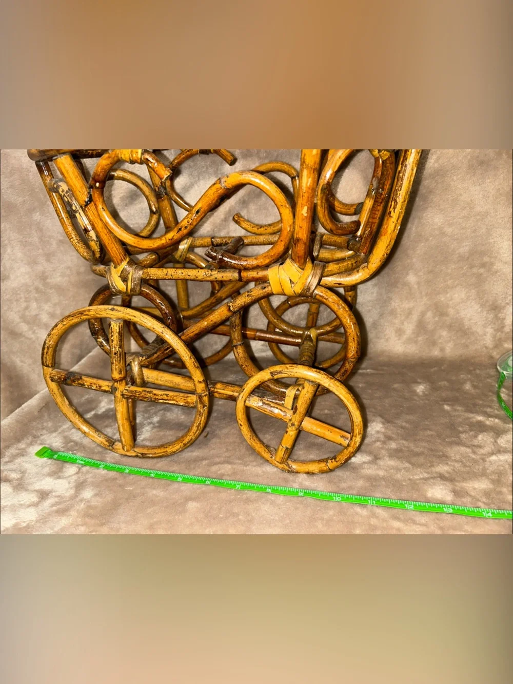 Vintage Wicker Rattan Baby Carriage Cottagecore Nursery Decor Basket  Whimsical